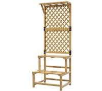 Outsunny Etagère à fleurs treillis 2 niveaux support haut 60x50x166 cm bois sapin pré-huilé jaune