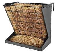 Étagère à Foin Murale en métal galvanisé Robuste 2 en 1 pour Foin et céréales, mangeoire pour bétail avec Distance réglable, mangeoire à Foin pour chèvres, Moutons, Chevaux