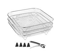 Étagère à friteuse à air - Support pour déshydratation en acier, support de grilles en acier inoxydable 3x | Essais de gril friture pour cuisine de sécurité améliorée, Ac