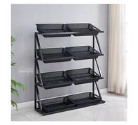 Étagère à goûter à 4 niveaux - 5 niveaux - Organisateur de magasin d'épicerie - Noir - 120 x 35 x 110 cm - Parfait pour les collations et la vente au détail