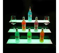 Étagère à LED pour bouteilles d'alcool avec télécommande, 3 niveaux éclairés pour la maison, le bar, les fêtes, plusieurs couleurs, 80 x 33 x 21 cm