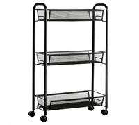 Étagère à légumes à roulettes à 3 niveaux - Support mobile avec roulettes pour le rangement de la cuisine et du garde-manger, design durable, organisation efficace, solution peu encombrante