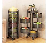Étagère à légumes rotative sur roulettes - Chariot de rangement amovible pour fruits et légumes, peu encombrant pour la maison et le coin de la cuisine