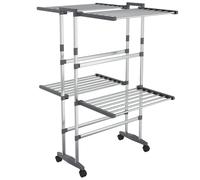 Étagère à linge à 2 niveaux avec roues Argenté 60x70x106 cm vidaXL vidaXL