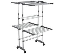 Étagère à linge à 2 niveaux avec roues Argenté 60x70x106 cm vidaXL vidaXL