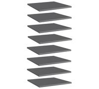 vidaXL Panneaux de bibliothèque 805185 - 8 pièces 40x40x1,5 cm bois d'ingénierie gris brillant