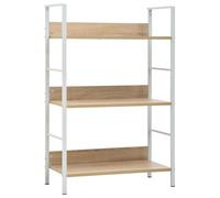 Étagère À Livres À 3 Niveaux, 1 Pièce, En Bois Contreplaqué De Chêne, Étagère De Rangement