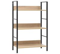 Vidaxl Bibliothèque À 3 Niveaux Chêne 60x27,6x90,5cm Bois D'ingénierie