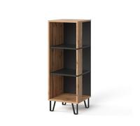 Étagère à livres Amber, 36x100cm avec 3 compartiments, Chêne Wotan, Vicco 55554