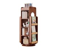 Étagère à livres Bibliothèque rotative sur pied, avec étagère de rangement à plateau tournant en acier inoxydable, support de rangement multicouche sur quatre côtés for le bureau à domicile Étagère de