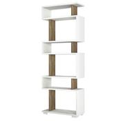 Étagère à livres Blok - White, Walnut - Scandinave - Moderne