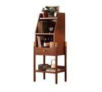 Étagère à livres Bookshe ouvert à pieds hauts avec tiroir, présentoir de rangement multicouche en bambou, for livres de bureau, support organisateur de fournitures d'étude Étagère de rangement pour bi