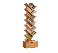 Étagère à livres en bois avec tiroir, bibliothèque verticale moderne, nizer autoportante, rangement peu encombrant pour la maison et le bureau, meuble élégant pour salon et chambre à coucher