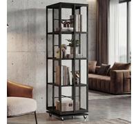 Mendler Bibliothèque HWC-P13 Mélamine MVG 147x40x40cm Noir