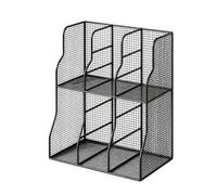 Étagère à livres pour bureau | Double niveau métal gain d'espace | Porte-documents vertical de bureau | Pour cahier papier document courrier classeur à domicile école salle de ortoir