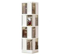 Étagère À Livres Rotative Bibliothèque sur Pied À 2, 3 Ou 4 Niveaux Et Organisateur Rangement pour Maison Bureau Salon Étagère Gain Place pour Livres Et Objets Décoration(4 Layers)