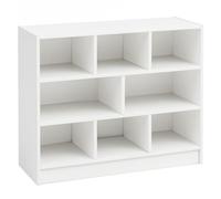 Étagère à livres WL5.819 - Blanche - 80 x 68,5 x 29,5 cm - Étagère sur pied - Étagère de couloir étroite - Design décoratif en bois - Étagère en bois avec compartiments - Étagère de rangement pour