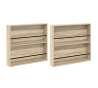 vidaXL Étagère à Magazines 2 pcs Chêne Sonoma 80 x 12 x 70 cm, Meuble Mural rectangulaire, Moderne, Pratique pour Ranger, élégant Organisateur de Magazines, Style Minimaliste