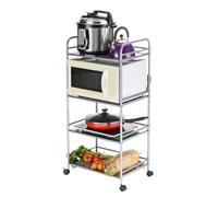 Étagère à micro-ondes pour cuisine en acier inoxydable en acier de cuisine de cuisine de boulangerie de boulanger le four à micro-ondes étagère de rangement de rangement rizière organisateur de