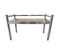 Étagère à micro-ondes robuste en acier inoxydable pour four à micro-ondes, support de rangement pour épices et ustensiles de cuisson (90 x 45 x 50 cm) et solution de cuisine élégante