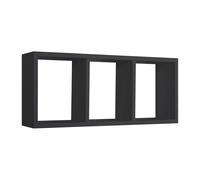 ÉTAGÈRE À MUR RECTANGULAIRE 3 COMPARTIMENTS NOIR MOD. TRISTANO