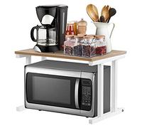 Étagère à -Ondes, 2 Niveaux Support de Four à -Ondes Etagere Suspendus Meuble Ondes Cuisine Rangement 57 x 38 x 38 cm(Blanc)