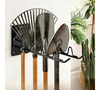 Étagère à outils de garage robuste de 10 mm d'épaisseur, 8 emplacements, support mural en fer pour pelles de jardin, râteaux et balais, capacité de charge maximale