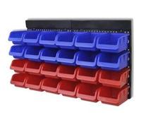 Étagère à outils de garage - vidaXL - 2 pcs - Plastique - Bleu et rouge - Bacs amovibles Bleu G