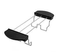 Étagère à pain 6 tranches en acier inoxydable - Finition chromée - Support de service pour toast chaud et croustillant 26 cm (noir droit)