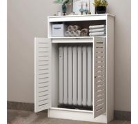 Étagère à persiennes pour radiateur - Armoire chauffante décorative avec 2 portes, 90 cm (L) x 99,8 cm (H) x 19,8 cm (P), idéale pour le salon, la chambre à coucher et la salle de bain