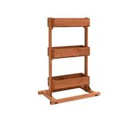 vidaXL Étagère à Plantes en Bois de Sapin 52x30x78 cm, 3 Niveaux, Support à Fleurs, Décoration Maison 47249 Marron G