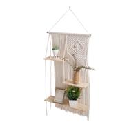 Étagère à plantes flottante, étagère en macramé - Étagère à plantes en corde de coton à 3 niveaux, étagères décoratives, tapisseries en macramé, étagères suspendues en corde pour cuisine, salle de