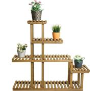 Bac à fleur Mendler Etagère à plantes HWC-L71 5 étagères, 95x105x25cm sapin bois brun