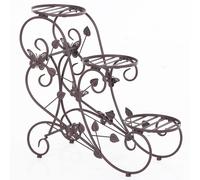 Étagère à plantes Outsunny, support à fleurs à trois niveaux, escalier à fleurs de style français, support à plantes, métal, bronze, 75 x 28 x 66 cm