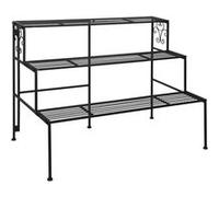 Etagère à plantes pliante en fer 3 niveaux Noir G