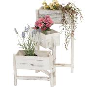 Etagère murale GENERIQUE Etagère jardinière shabby vintage hauteur 65cm blanc