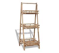 vidaXL Étagère à plantes 3 niveaux Bambou triangulaire Marron