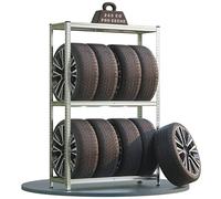 Étagère à pneus 3 niveaux max. 795kg Support pour 8 roues Stockage rangement garage 180x120x40cm Rayonnage porte-pneus