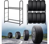 Étagère à pneus Étagère de stockage Arbre de jantes Étagère à pneus Support mobile Étagère à jantes (noir, 107 * 46 * 117cm) CEEDIR
