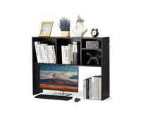 Etagère à Poser Sur Bureau 1 Niveau Rangement Stable Dortoir Bois Noir 94x24x73cm