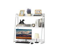 VEVOR Étagère de bureau à poser 2 niveaux antidérapante – blanche 95x32x90 cm