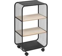 Etagère à roulettes 3 niveaux métal et bois