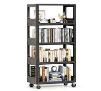 Étagère À roulettes Étroite pour Le Rangement - Bibliothèque Mobile Placer Côté Bureau Ou du Canapé Organiseur Autoportant pour La Maison, Et Les Petits Espaces(64 * 40 * 131.1CM)