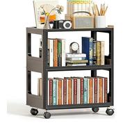 Étagère À roulettes Étroite pour Le Rangement - Bibliothèque Mobile Placer Côté Bureau Ou du Canapé Organiseur Autoportant pour La Maison, Et Les Petits Espaces(64 * 40 * 69.3CM)