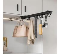 Étagère à suspendre - Support réglable en alliage d'aluminium pour cuisine et placard avec rail coulissant pour un rangement efficace et un accès facile