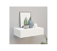 Etagère à tiroir murale Blanc 40x23,5x10 cm MDF