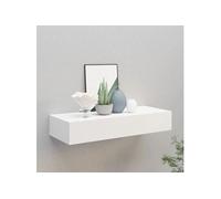 Vidaxl Etagère À Tiroir Murale Blanc 60x23,5x10 Cm Mdf Blanc