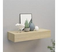 vidaXL Étagère murale avec tiroir Chêne 60 x 23,5 x 10 cm MDF multicolore