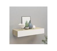Etagère à Tiroir Murale Blanc 40x23,5x10 cm MDF Flottante Suspendue vidaXL