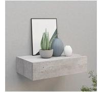 Étagère à tiroir murale Gris béton 40x23,5x10 cm MDF Gris béton G